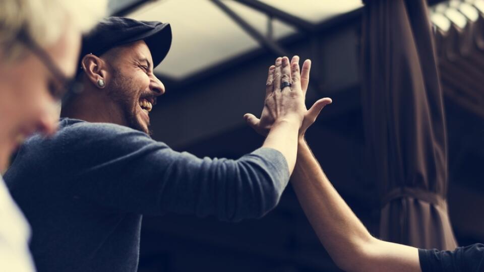 Men,Hands,High,Five,Meeting,Greeting