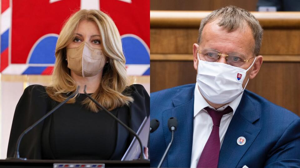 Prezidentka Zuzana Čaputová a predseda NR SR Boris Kollár.