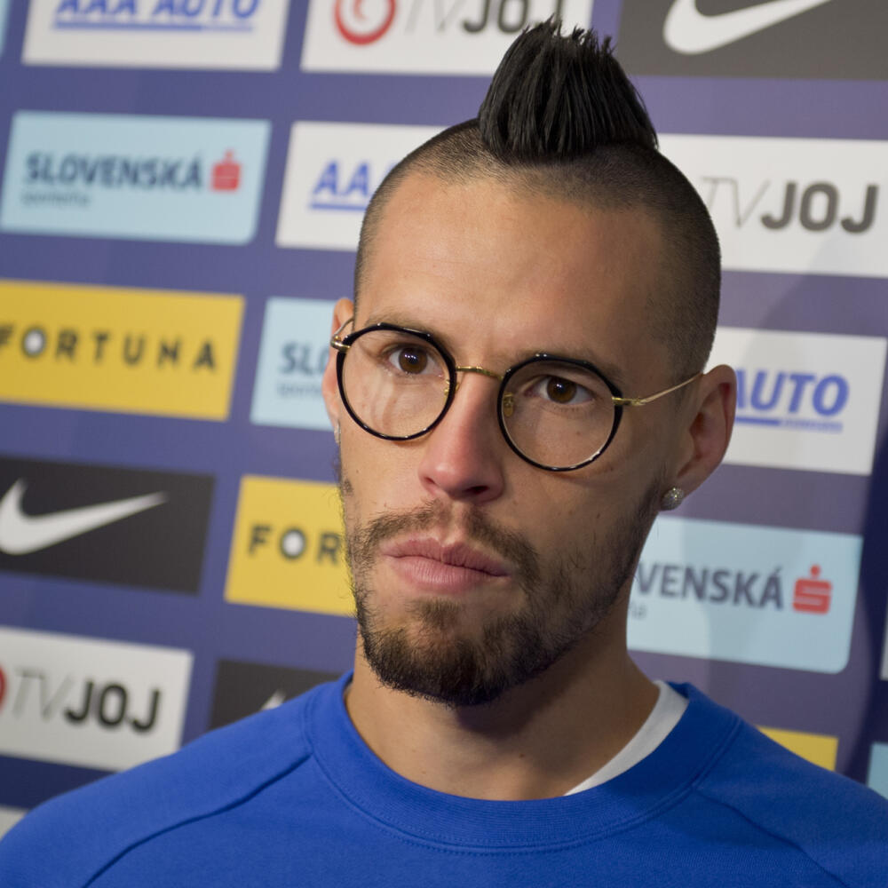 Na snímke hráč slovenskej futbalovej reprezentácie Marek Hamšík