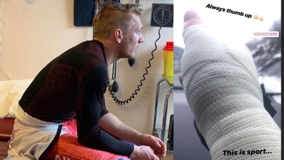 FOTO Au, to muselo bolieť. Smutný záver MS pre Adama Žampu: Na tri časti zlomený palec