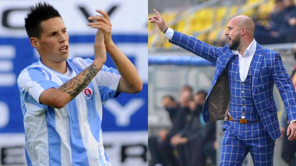Vľavo Marek Hamšík, vpravo Ivan Kmotrík mladší.