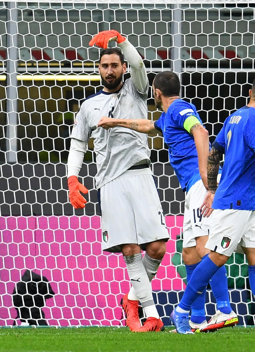 Gianluigi Donnarumma v zápase proti Španielsku.