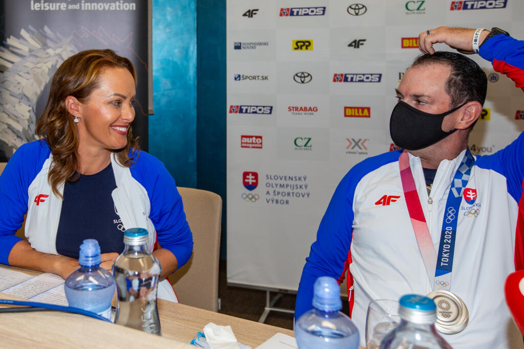 Olympijský festival “ TOKYO 2020” v areáli športového strediska v Šamoríne, kde privítali slovenských medailistov. Na snímke je Martina Štofaníková Sabbatini a Rory Sabbatini.