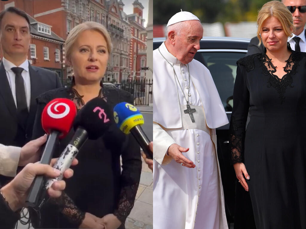 Zuzana Čaputová v Londýne (vľavo) a na bratislavskom letisku v roku 2021.