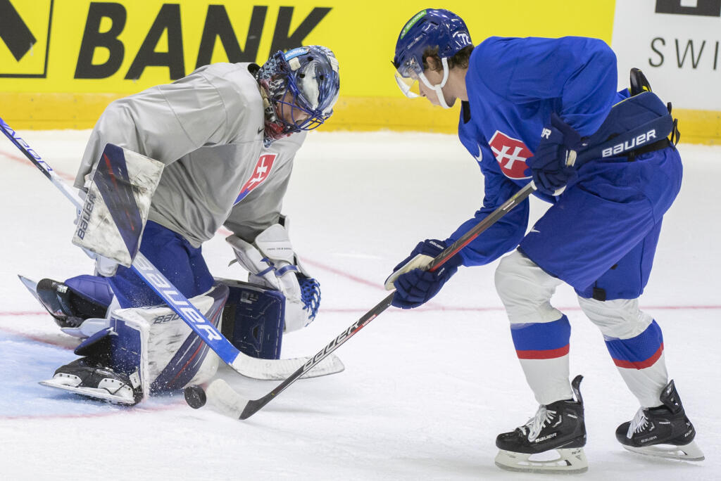 Prvý tréning slovenskej hokejovej reprezentácie pred začiatkom svetového šampionátu v Helsinkách.