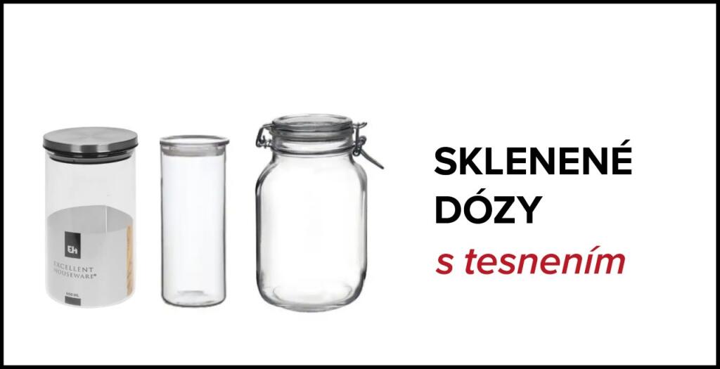 Sklenené dózy na skladovanie byliniek a húb