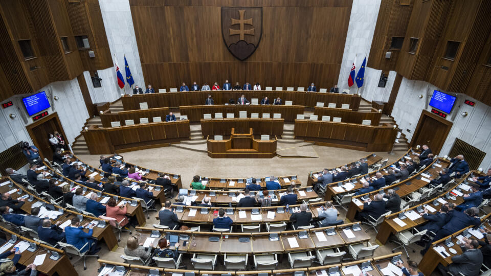 Na snímke rokovacia sála počas 60. schôdze Národnej rady SR v Bratislave 15. marca 2022. FOTO TASR - Jaroslav Novák