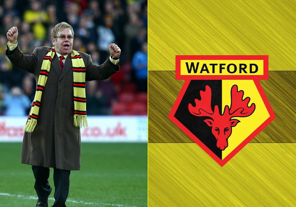 Sir Elton John (Watford) - Legendárny hudobník, narodený v Middlesexe, je celoživotným podporovateľom „Hornets“. V roku 1976 sa stal dokonca predsedom klubu, v ktorom v aktuálnom ročníku nastupuje aj slovenský futbalista Juraj Kucka. Aj dnes sa už 75-ročný hudobník občas objaví na štadióne Watfordu, kde je po ňom pomenovaná jedna z tribún.