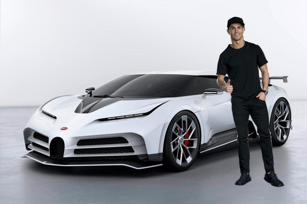Portugalčan Cristiano Ronaldo pri svojom luxusnom Bugatti Centodieci.
