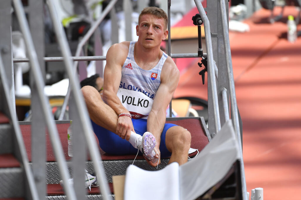Na snímke slovenský šprintér Ján Volko po rozbehoch na 200 metrov počas XXXII. letných olympijských hier v Tokiu, 3. augusta 2021.