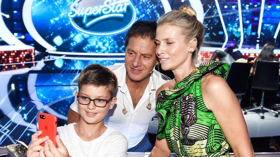 Daniela Peštová, Paľo Habera a syn Paul Henry počas SuperStar.