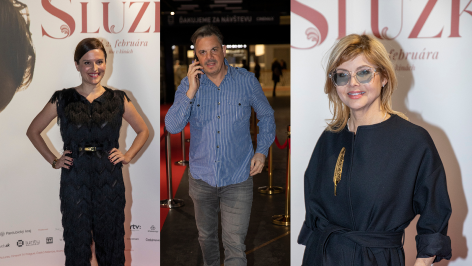 Hana Lasicová, Dano Dangl a Soňa Müllerová na premiére filmu Slúžka.