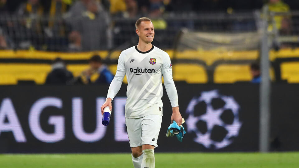 Marc-Andre Ter Stegen predviedol proti Dortmundu viacero úspešných zákrokov.