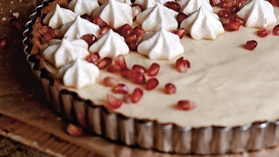 Tart s mousse z bielej čokolády