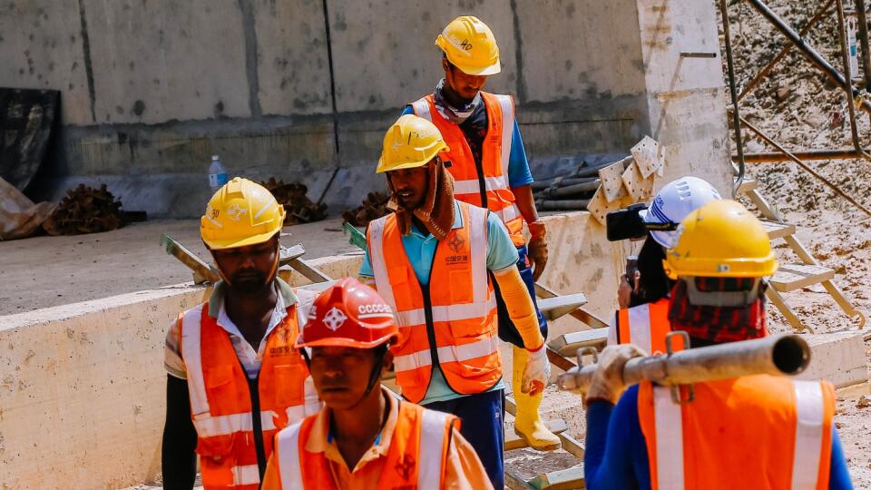 A general picture of foreign workers for the East Coast Rail Link (ECRL) railway project.The infrastructure project designed to improve connectivity between Peninsular Malaysia March 7, 2023