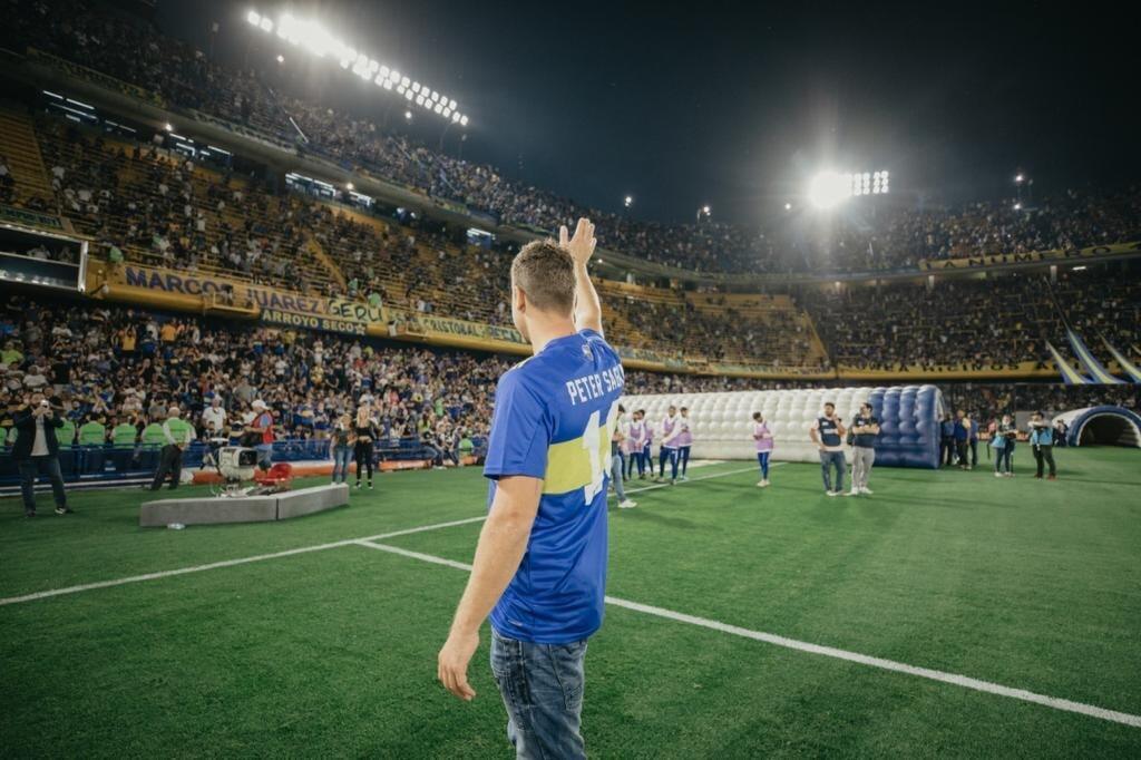 Peter Sagan na štadióne Boca Juniors.