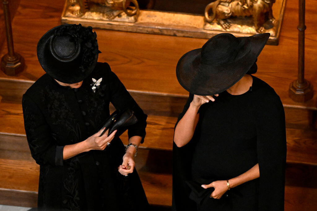 Meghan na pohrebe kráľovnej Alžbety II.