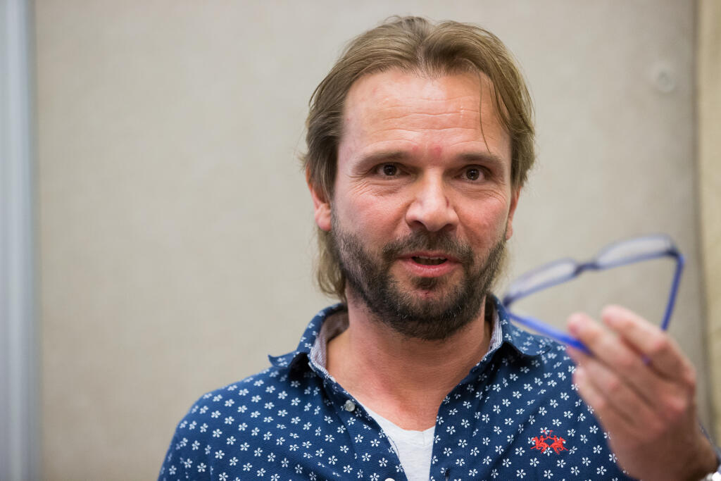 Tlačová konferencia zvolaná k uvedeniu ďaľšieho ročníka tanečného festivalu Chorea v Bratislave. Na snímke Ján Ďurovčík.