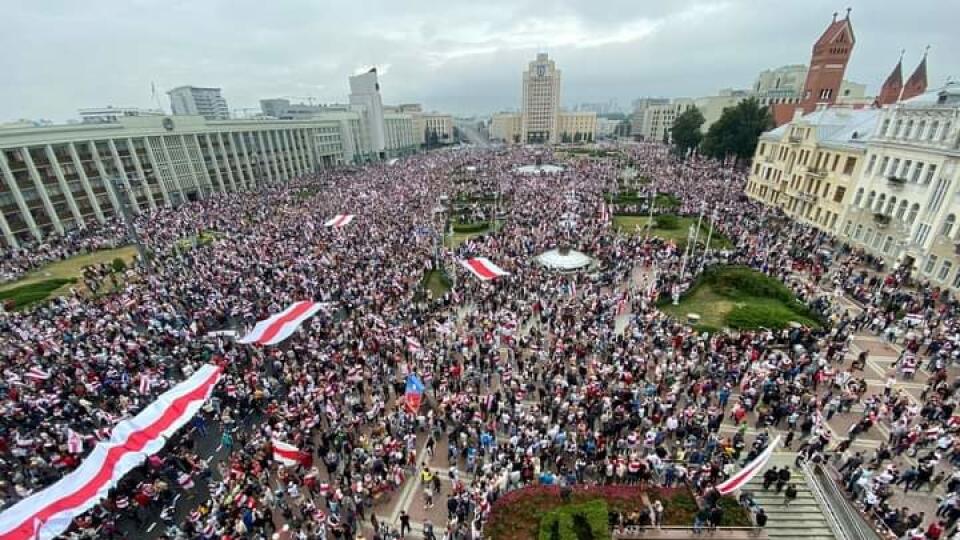 Protesty proti Lukašenkovi.