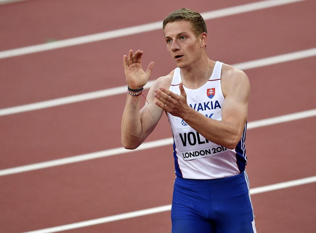 Na snímke slovenský šprintér Ján Volko oslavuje nový slovenský rekord v behu na 100 metrov, ktorý má hodnotu 10,15 sek. v 3. kvalifikačnom rozbehu na Majstrovstvách sveta v atletike v Londýne 4. augusta 2017.