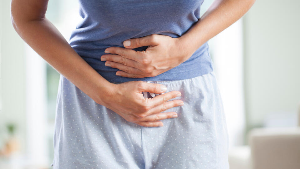 Young,Woman,Having,Painful,Stomach,Ache.,Chronic,Gastritis.,Stomach,Or