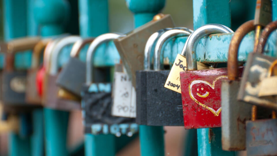 Padlocks,Hanging,On,Tumski,Bridge,In,Wroclaw,,Poland