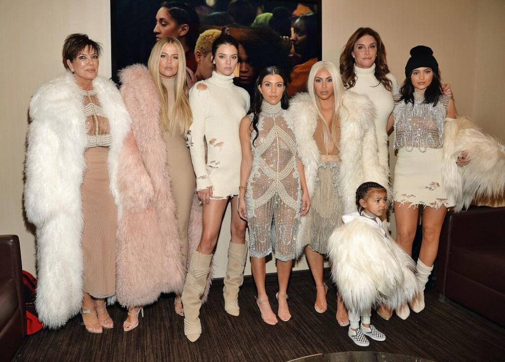 NEW YORK, NY - FEBRUARY 11: Khloe Kardashian, Kris Jenner, Kendall Jenner, Kourtney Kardashian, Kim Kardashian West, North West, Caitlyn Jenner and Kylie Jenner attend Kanye West Yeezy Season 3 at Madison Square Garden on February 11, 2016 in New York City. (Photo by Kevin Mazur/Getty Images for Yeezy Season 3)