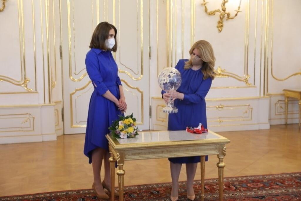 Petru Vlhovú po životnej sezóne prijala prezidentka Zuzana Čaputová.
