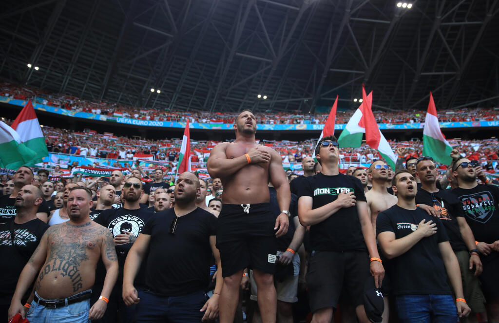 Aj proti Francúzsku boli tribúny v Budapešti plné fanúšikov.