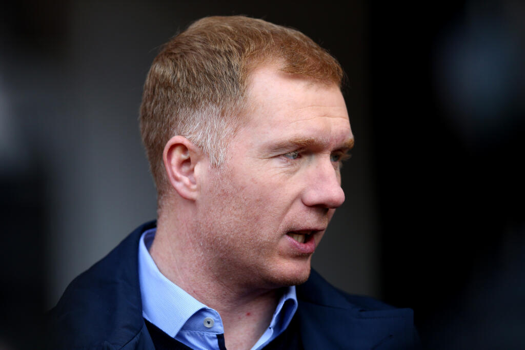 MANCHESTER, ENGLAND - MARCH 13: Ex Manchester United player Paul Scholes working for BT Sport prior to The Emirates FA Cup Sixth Round match between Manchester United and West Ham United at Old Trafford on March 13, 2016 in Manchester, England. (Photo by Clive Brunskill/Getty Images)