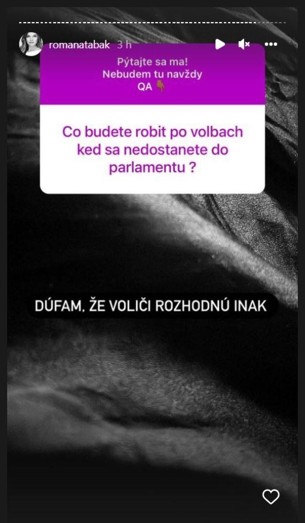 Odhodlala sa k úprimnej spovedi. Bývalá tenistka a dnes poslankyňa parlamentu Romana Tabák odpovedala fanúšikom na instagrame na ich zvedavé otázky a odhalila poriadne pikantnosti.