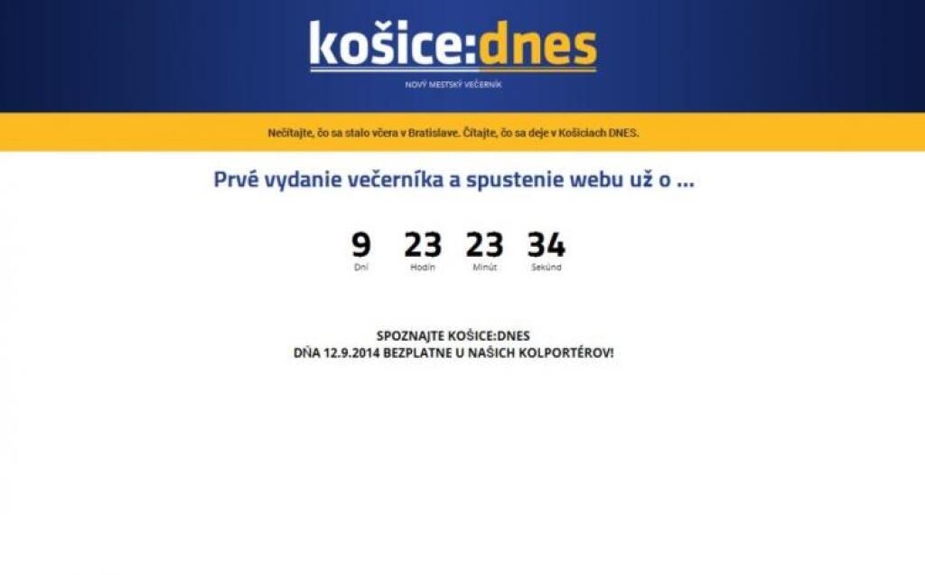 Nový košický večerník vyjde 12. septembra, prvé číslo bude zdarma