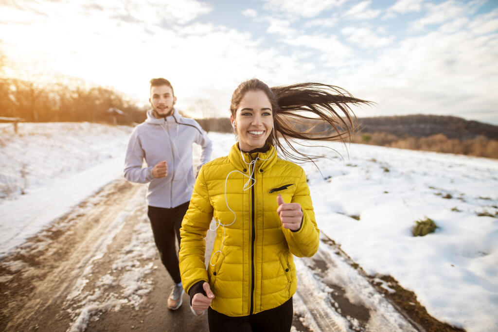 Active,Athletes,Sportive,Couple,Running,With,Strong,Persistence,On,The