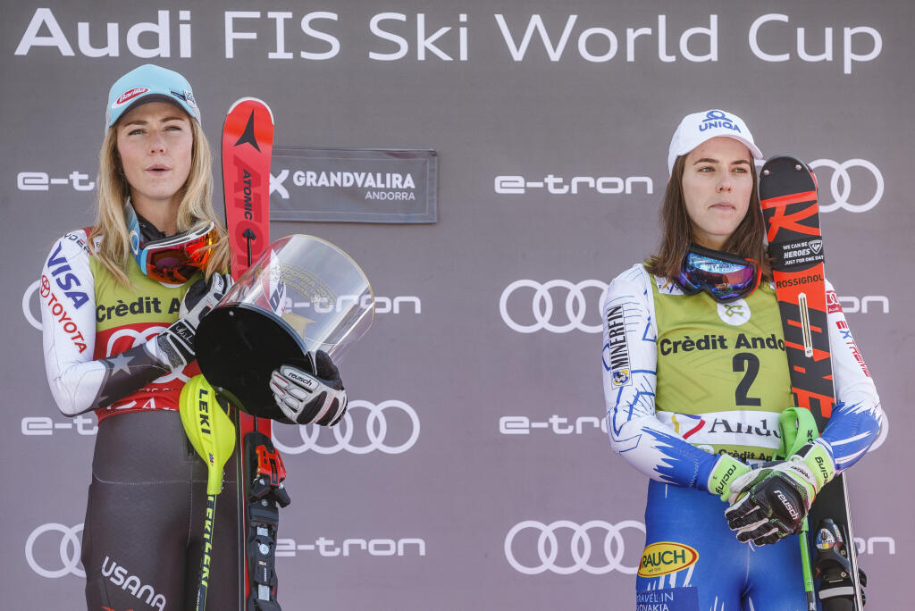 Mikaela Shiffrinová a Petra Vlhová.
