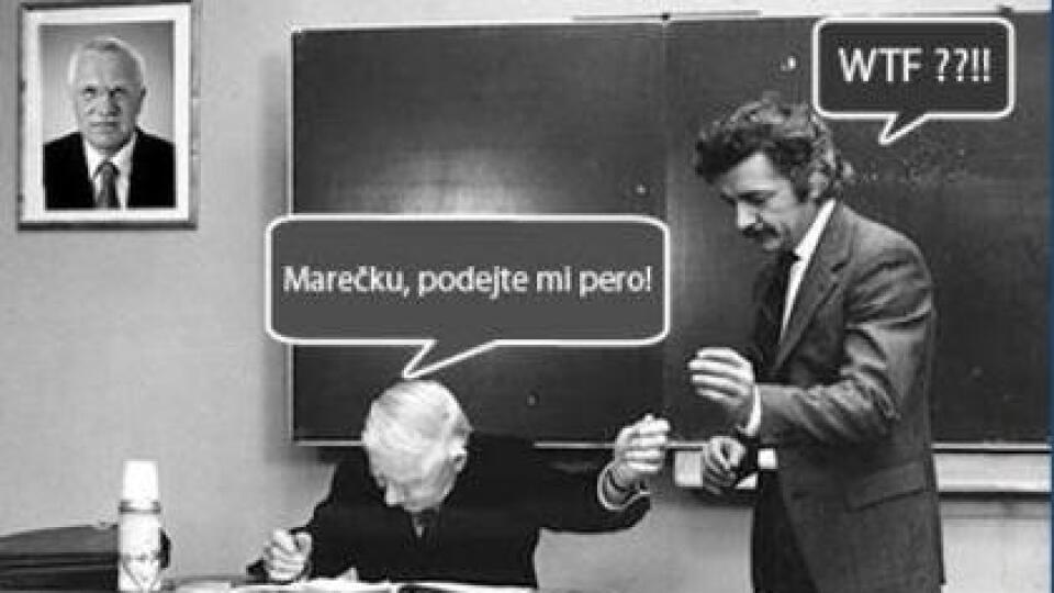 Podejte mi pero: Kto by si film
nepamätal, Klaus však perá skôr berie.