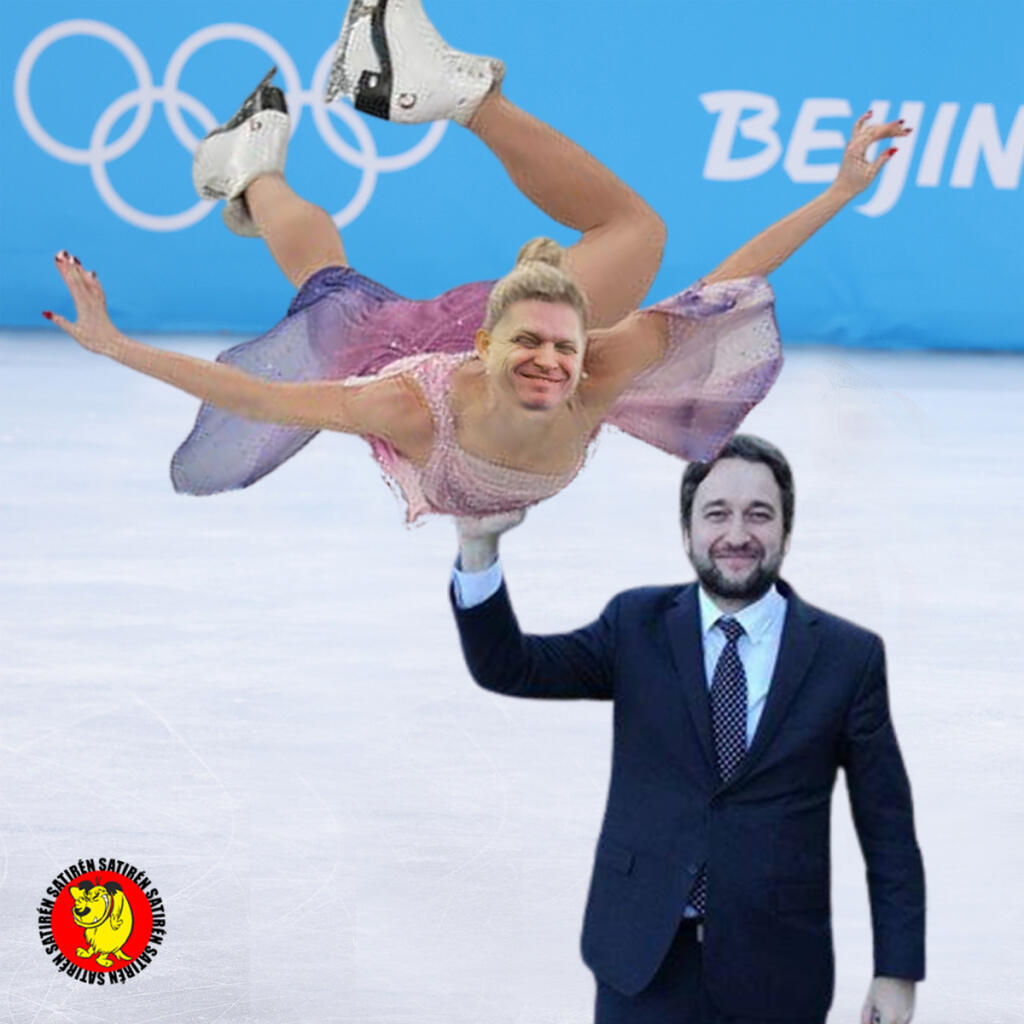 Ako by to vyzeralo, keby na olympiáde bojovali o medaily naši politici? Dvojica Robert Fico - Ľuboš Blaha by súťažila v krasokorčuľovaní.