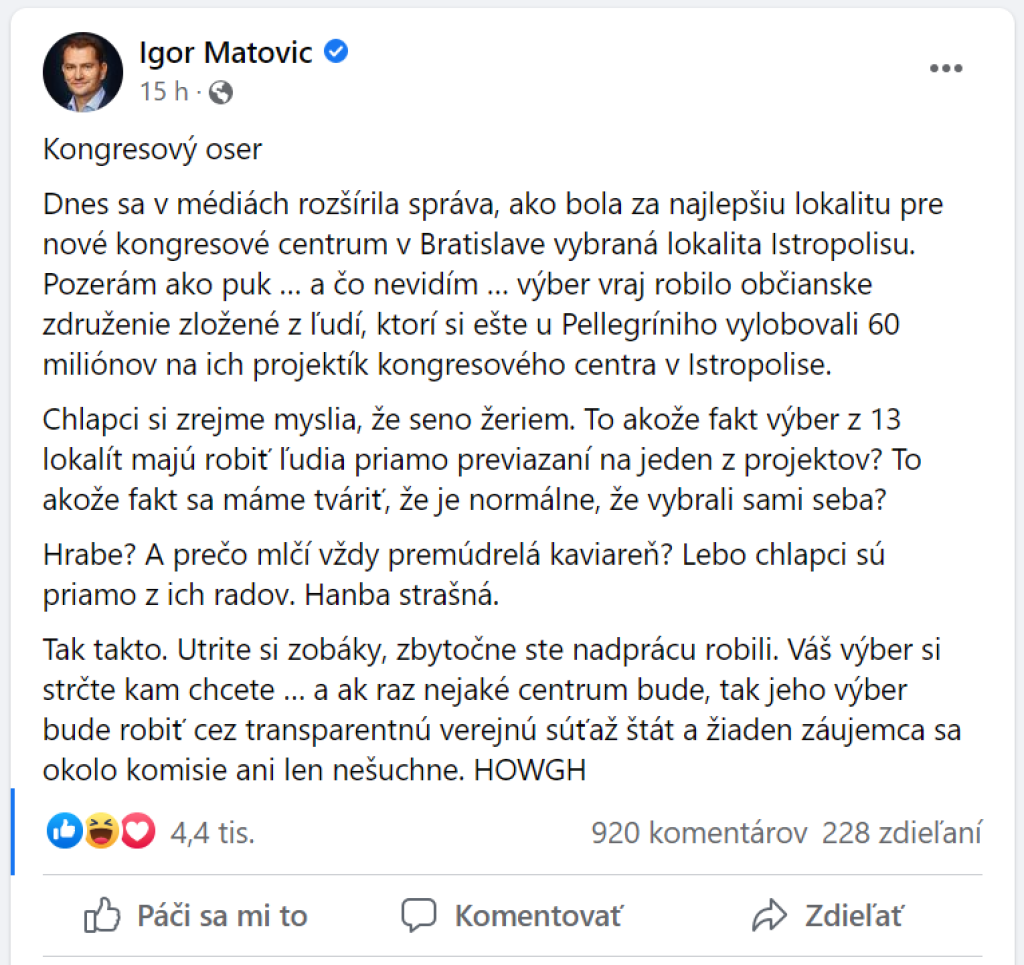 Status ministra financií Igora Matoviča