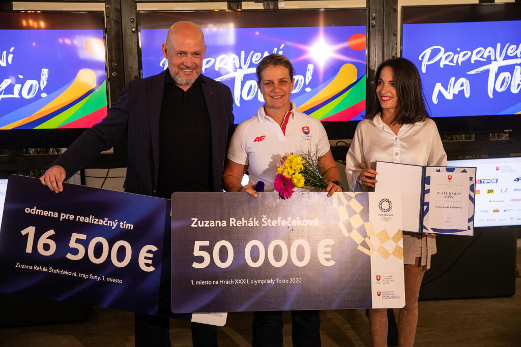 Najväčšiu sumu si za výkony na olympiáde vybojovala zlatá Zuzana Rehák Štefečeková.