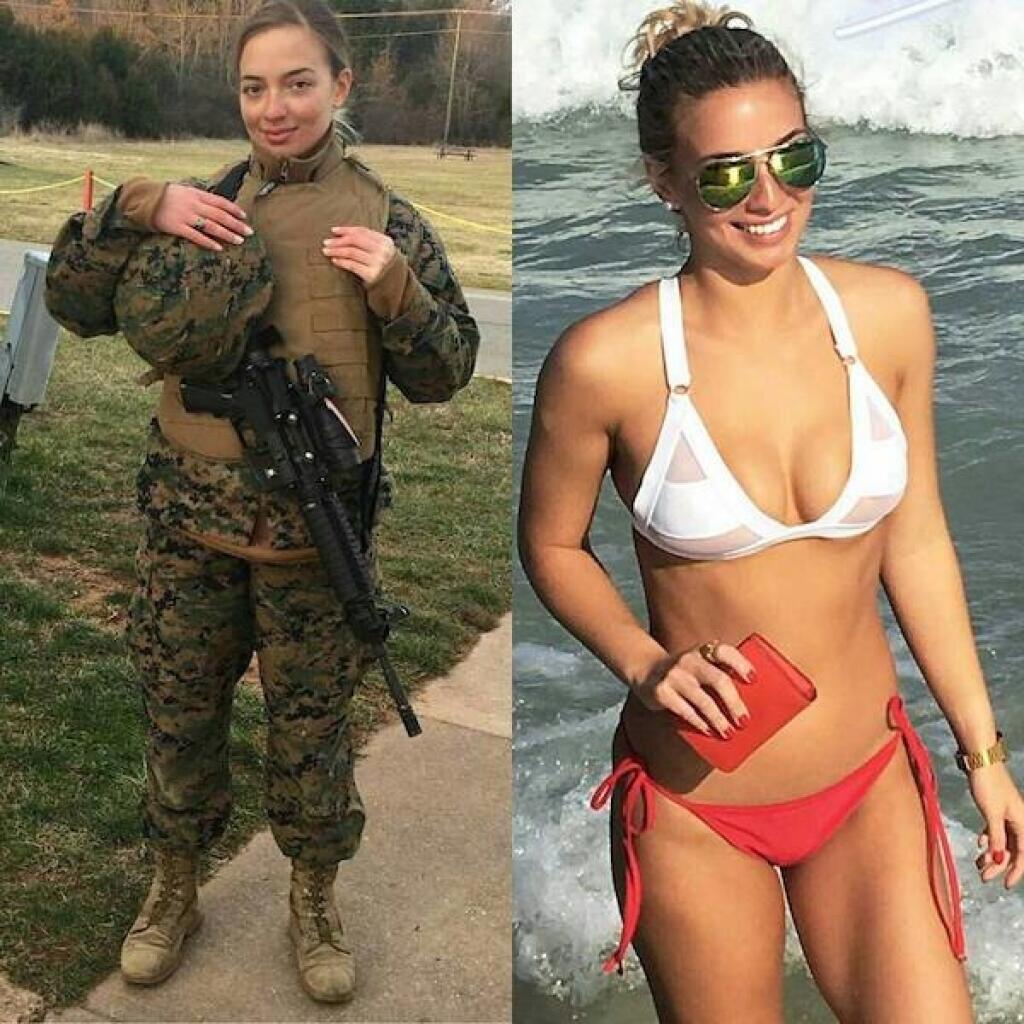 Армейские девушки в форме и без
