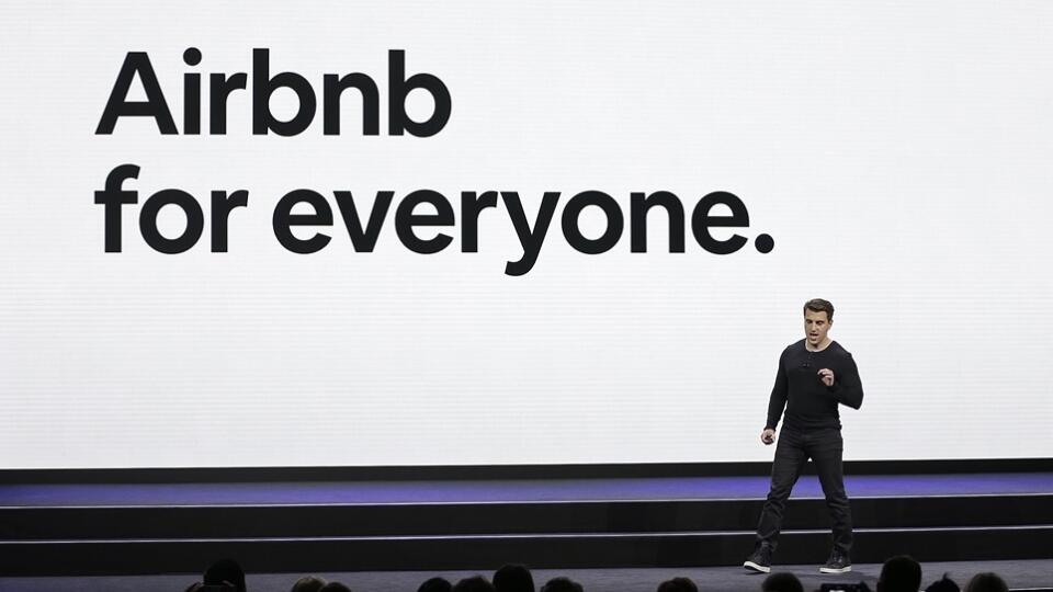FILE- In this Feb. 22, 2018, photo, Airbnb co-founder and CEO Brian Chesky speaks during an event in San Francisco. People who use the vacation rental website Airbnb are coming to Albany, N.Y., on Tuesday, March 6, to encourage lawmakers to rescind, or at least revise, a law authorizing hefty fines for short-term apartment rentals in New York City. (AP Photo/Eric Risberg, File)