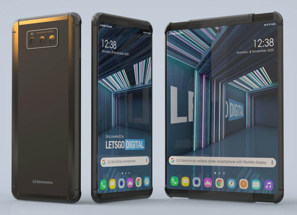 Jeden z renderov rolovateľného smartfónu od LG
