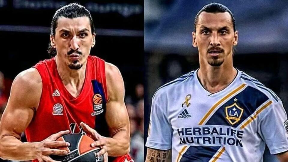 Basketbalista Nihad Dedovič (vľavo) a futbalista Zlatan Ibrahimovič si akoby z oka vypadli.