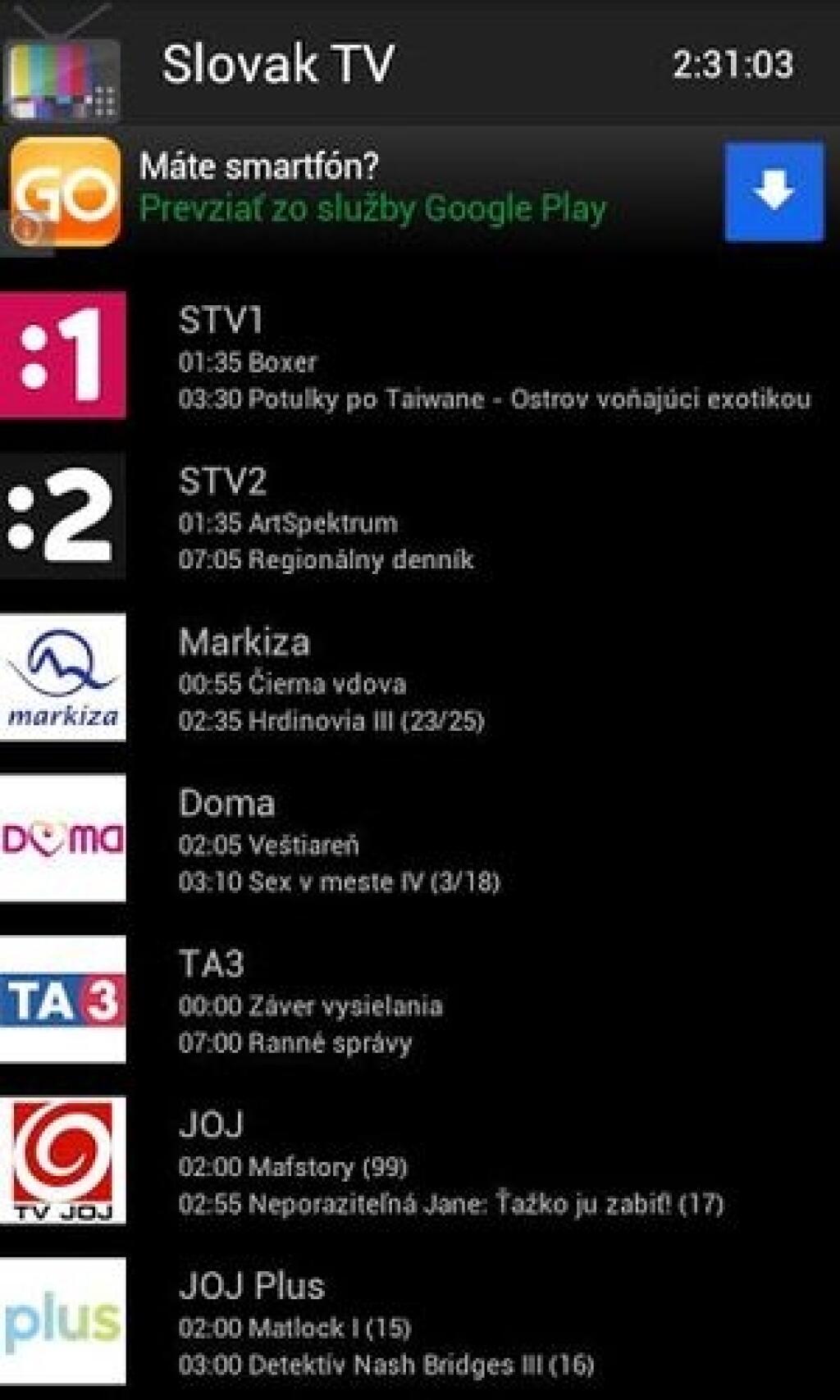 Appka dňa: Živé a bezplatné televízne vysielanie do dlane