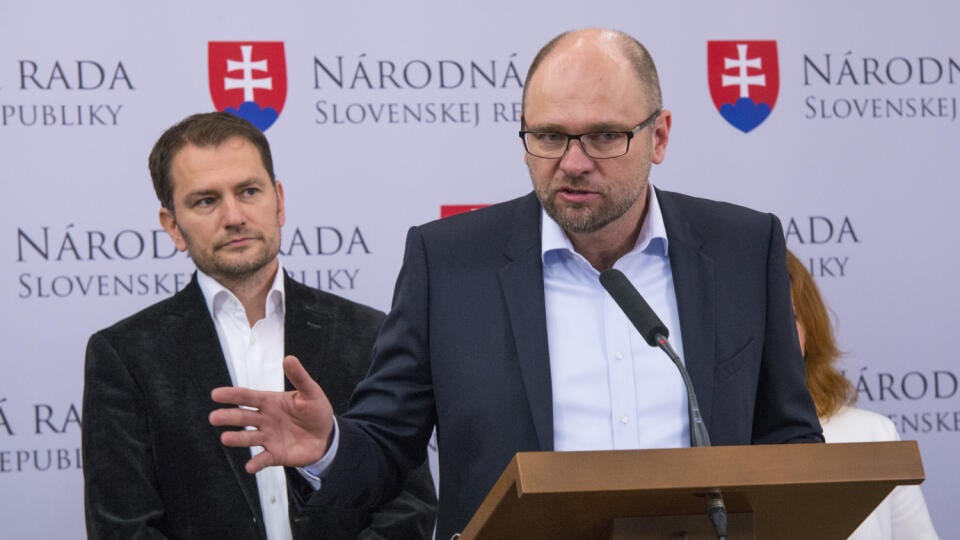 predseda SaS Richard Sulík, predseda OĽaNO-NOVA Igor Matovič tlačová konferencia