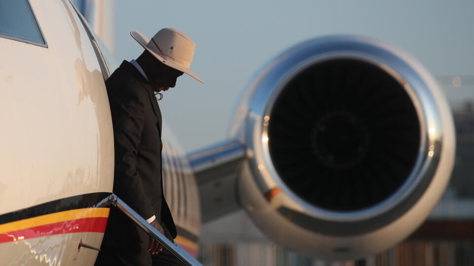 Uganda President Yoweri Museveni arrives in Sochi for Russia-Africa Summit