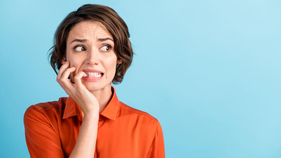 Oops.,Closeup,Photo,Of,Sad,Terrified,Lady,Horrified,Facial,Expression