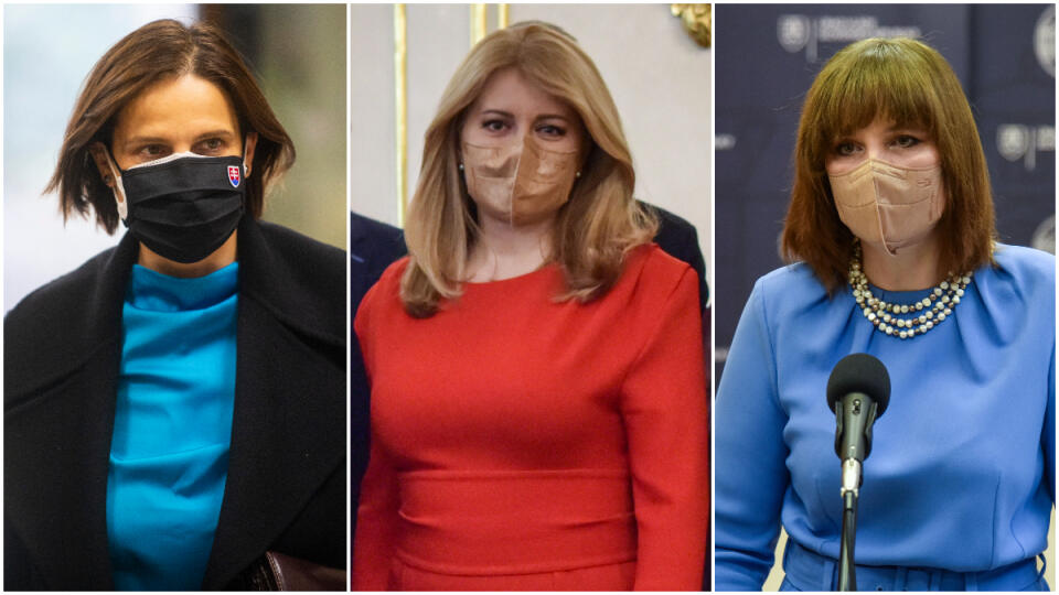 ministerka spravodlivosti Mária Kolíková, prezidentka SR Zuzana Čaputová a ministerka investícií Veronika Remišová
