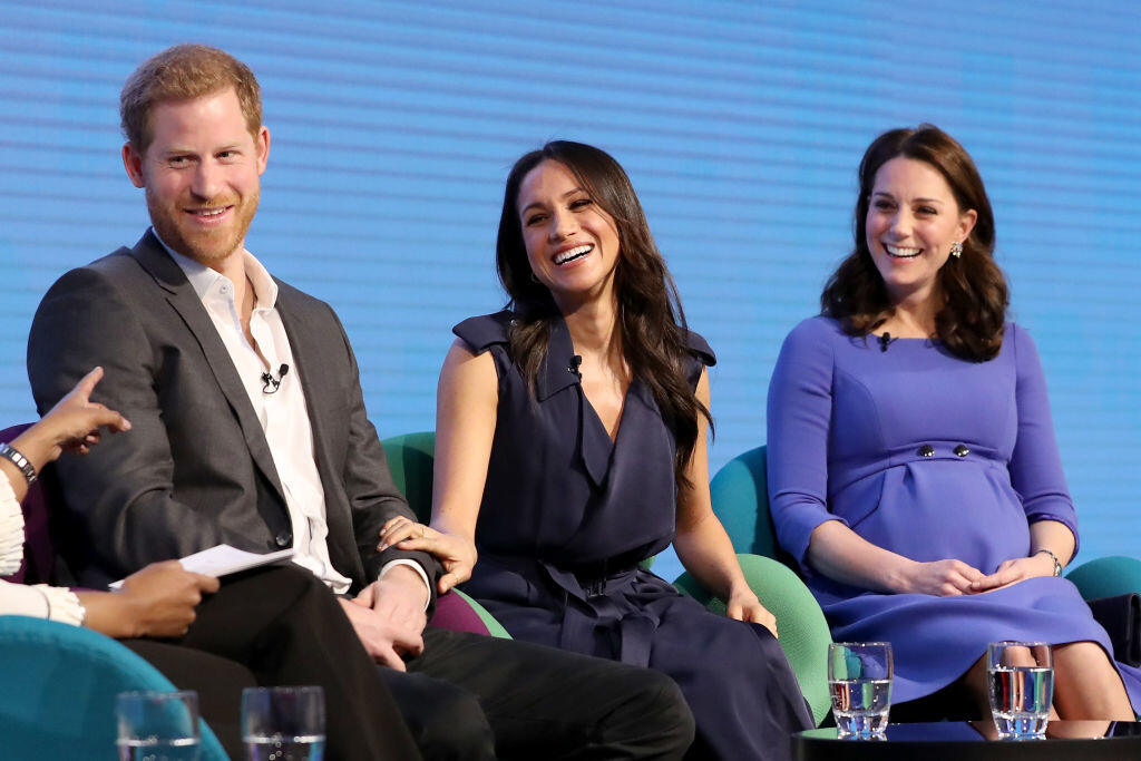 LONDON, ENGLAND - FEBRUARY 28: Prince Harry, Meghan Markle and Catherine, Duchess of Cambridge attend the first annual Royal Foundation Forum held at Aviva on February 28, 2018 in London, England. Under the theme 'Making a Difference Together', the event will showcase the programmes run or initiated by The Royal Foundation. (Photo by Chris Jackson - WPA Pool/Getty Images)