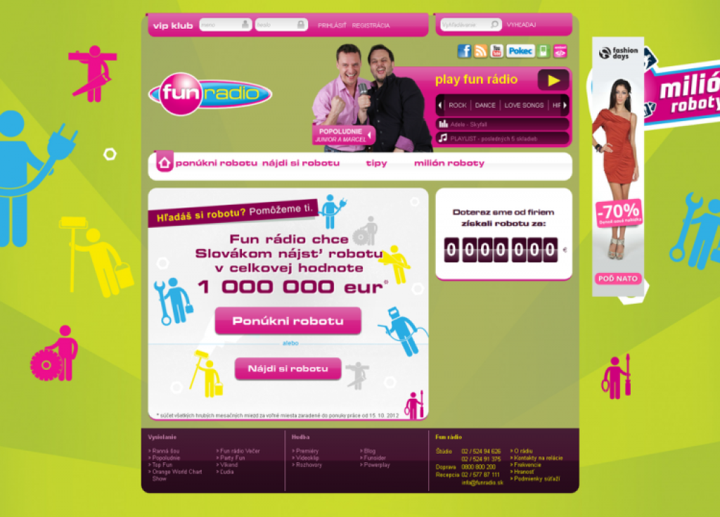 Fun rádio spustilo vlastný jobportál