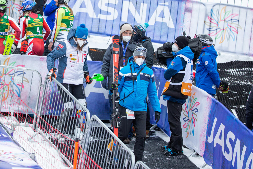 Na snímke je prvé kolo slalomu Jasná 2021.